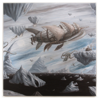 Illustration for article titled The airship emerged from jagged peaks, its body swollen with gas